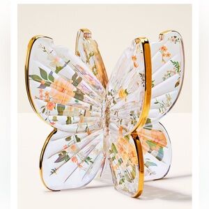Elegant Glass Butterfly with Floral Design Candle Holder by Bath & Body Works